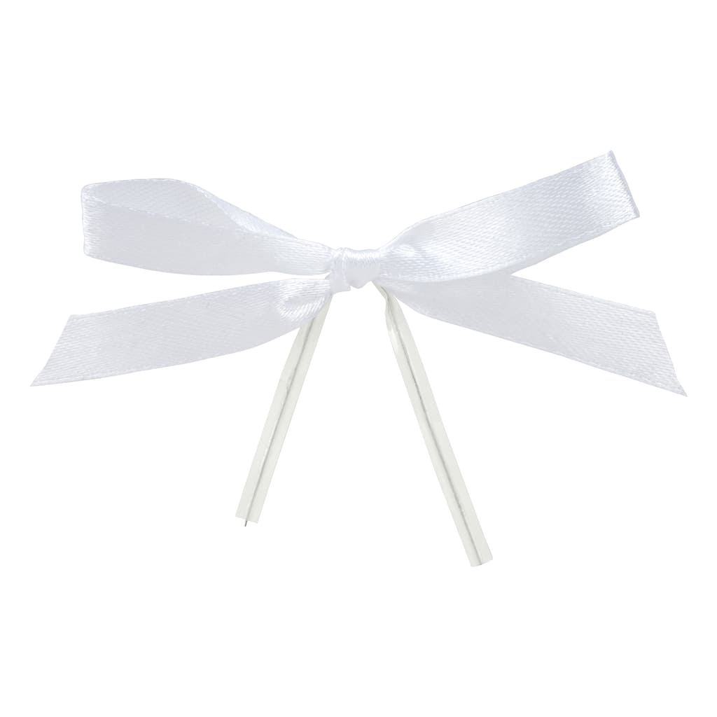 White Bow Twist Ties by Celebrate It®, 12ct.